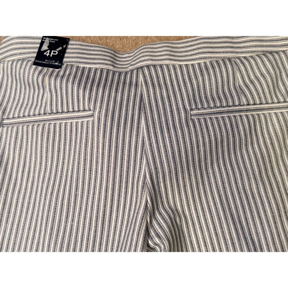 Amanda + Chelsea Blue White Striped Ankle Pants 4P NWT - Picture 9 of 9